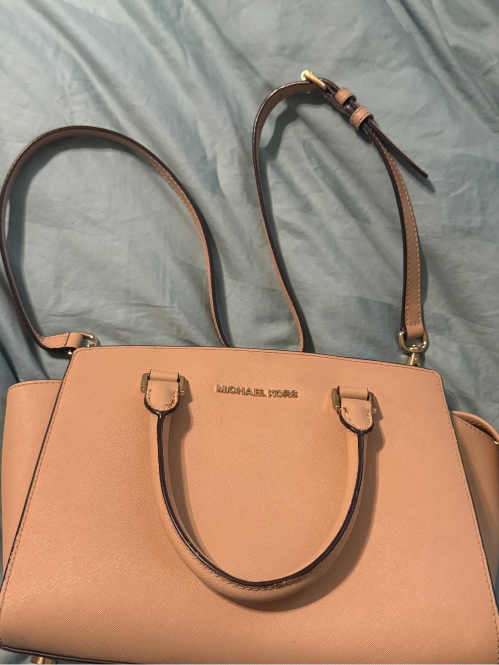 Michael Kors Blush Saffiano Leather Shoulder Satchel
